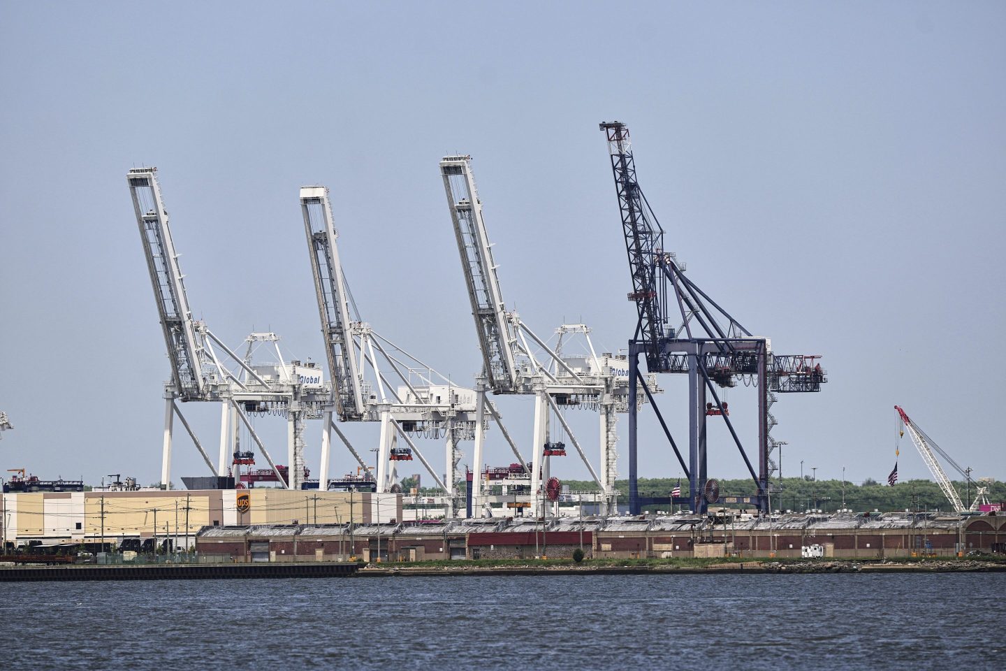 Container cranes sit idle at the port of the port of New York &amp; New Jersey in Bayonne, N.J., Monday, May 12, 2025. (AP Photo/Matt Rourke)